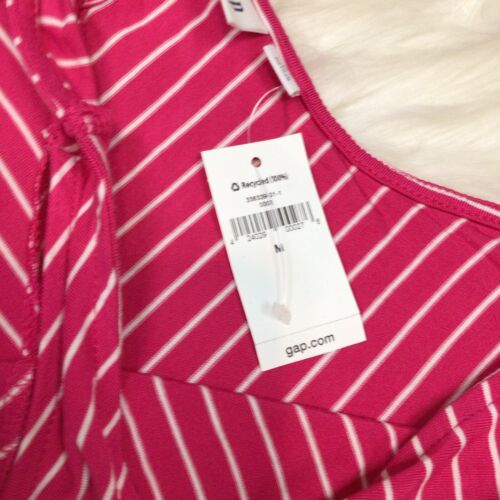 NWT GAP Maxi Dress Hot Pink Halter Soft Stripe Sz Med New - Picture 8 of 9