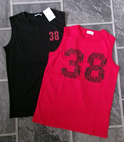 ZWEI TANKTOPS°DOPPELPACK°Gr. 158/164°ROT + SCHWARZ°SET°TRÄGERSHIRT°NEU°