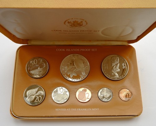 COOK ISLANDS 1979 SILVER 8 COINS PROOF SET FRANKLIN MINT ORIGINAL BOX + COA - Picture 2 of 9
