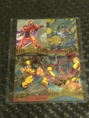 1995 Marvel Metal 4 Card Promo Sheet Uncut