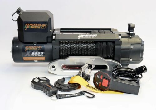 Schnelle elektrische Seilwinde Kangaroo Winch K9000XP Kunststoffseil 12V 4x4 - Bild 3 von 12