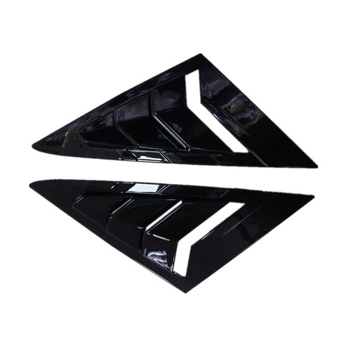 Pair For VW Golf 7 MK7 7.5 14-19 Gloss Black Window Front Triangle Louver Cover - Picture 8 of 10