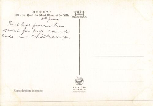 Postcard Switzerland The Quai du Mont Blanc and the City - Picture 2 of 2