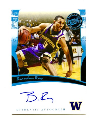 2007 Brandon Roy Press Pass RC Auto Blue MINT Signed Legends Blazers On Card PP - Picture 1 of 2