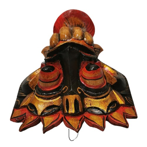 Mask Barong Dragon Decor Christmas Tongue Wall Wood Carved Painted Tribal Black - Picture 6 of 10