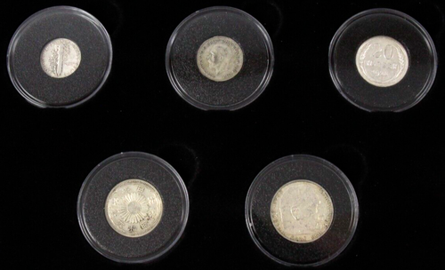 5 Silver Coin Lot Mercury Dime GB 6 Pence Soviet Union 20 Kroner Germany 2 Mark - 第 2/13 張圖片