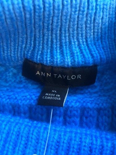 Suéter Ann Taylor Punto Mixto Para Mujer Talla XL Manga Larga Azul Turquesa Nuevo Con Etiquetas - Imagen 5 de 8