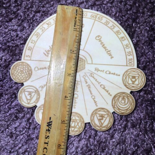 TABLA DE RADIESTESIA PÉNDULO MADERA PLACA DE ALTAR TABLERO Chakra curación equilibrio - Imagen 3 de 3