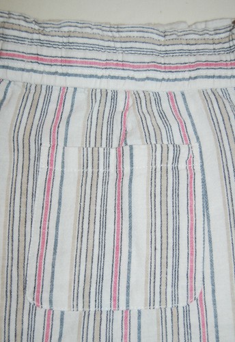 NWT LOFT Outlet Women's Ivory & Pink Striped Drawstring Shorts sz XL - Picture 7 of 10