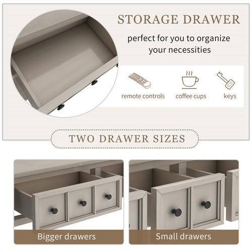 Entryway Console Table Sofa Table with Storage Drawers and Bottom Shelf - Picture 44 of 72