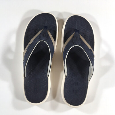 Skuze Stingray Flip Flop Sandals Mens Size 13 Navy Blue Gray  display picture 3