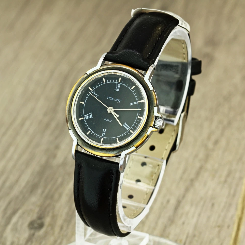 Reloj pulsera Poljot 1656 URSS cuarzo soviético versión exportación inscripciones en inglés Foto 2 de 4