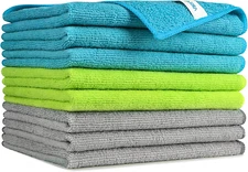 Microfiber Cleaning Cloths-8Pk, Soft Absorbent Microfiber Cloth, Lint Free Strea