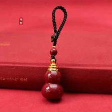 Cinnabar Gourd Pendant Cinnabar Purple Natural Rough Stone Necklace Keychain
