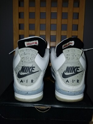 Nike Air Jordan Retro 4 White Cement 1999 Midsole Swapped | eBay