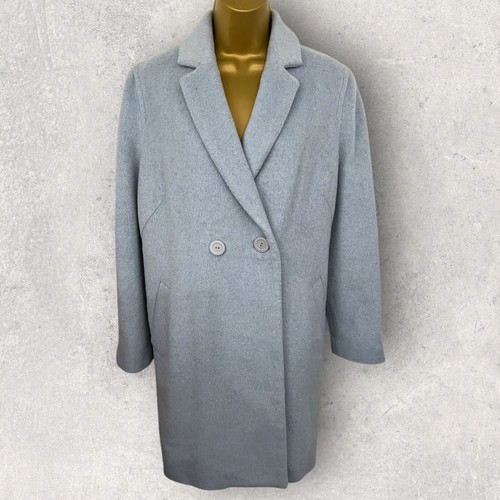 Laura Ashley Womens Duck Egg Blue Short Pile Furry Winter Coat, Warm Cosy UK 12
