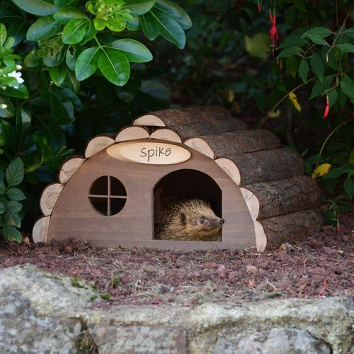 Casa de Hibernación de Erizo de Madera Grande Sólido Jardín Refugio Hogar Alimentos Nido Caja - Imagen 1 de 8