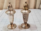 Sterling Silver Reed & Barton 46 Glass Weighted Reinforced Salt Pepper Shakers