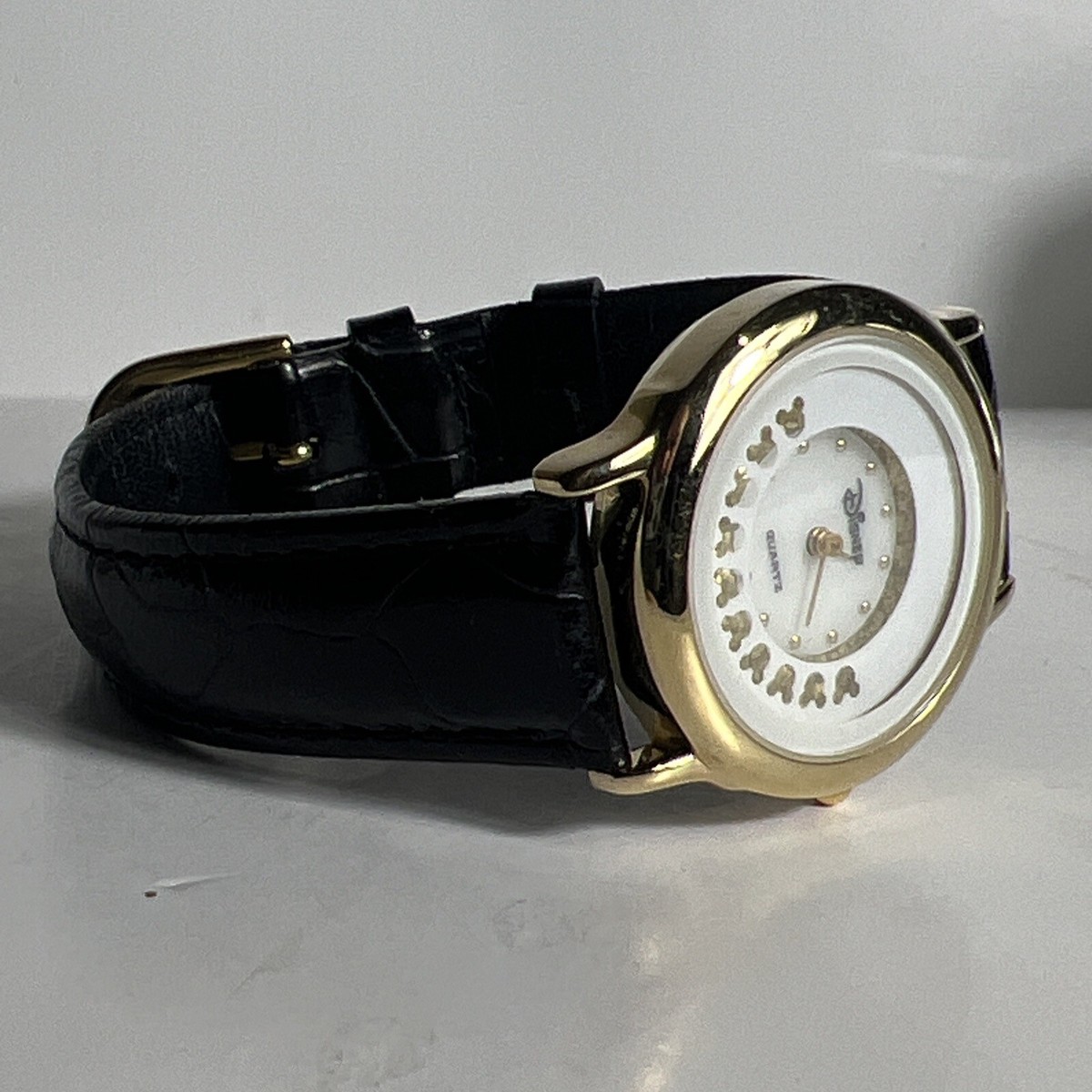 Disney Parks Women\'s Watch - Black and Gold Disney watch with Mickey Mouse and castle design.... | Depop main image 2