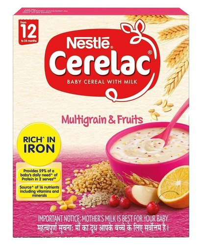 CERELAC Baby Cereal with Milk,Multigrain & Fruits ,From 12