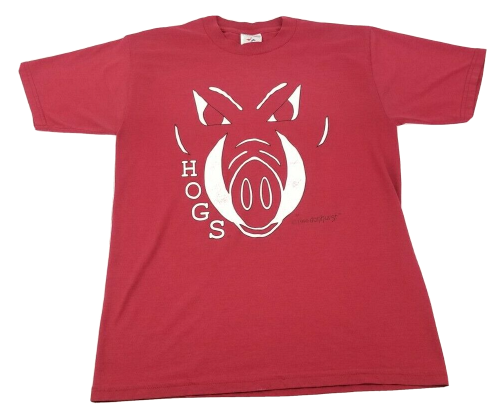 Vintage Arkansas Razorbacks Shirt Donhurst 1999 Hog Face Red Size ...