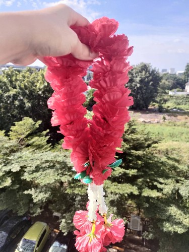 Hang Phuang Malai Artificial Thai Marigold Flower Fabric Mini Round Garland Gift - Imagen 23 de 23