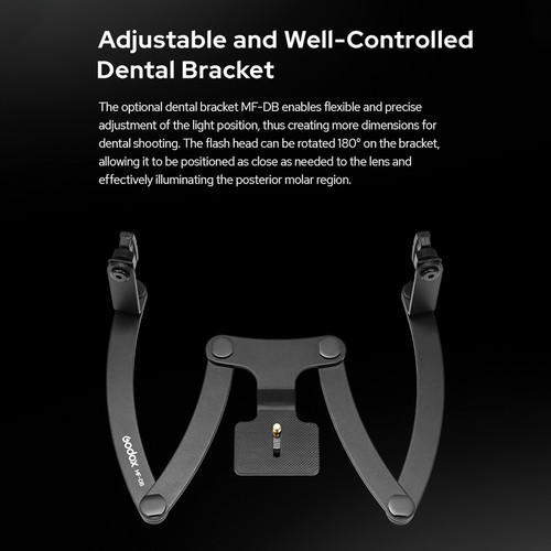 GODOX 1/4'' Flexible Flash Bracket Dual Flash Mounts for Dental Photography B4E4 - Picture 6 of 11