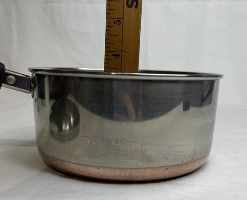 Revere Ware 2 Quart Qt Copper Clad Sauce Pan Pot with Lid 1801 Clinton Illinois - Picture 7 of 7