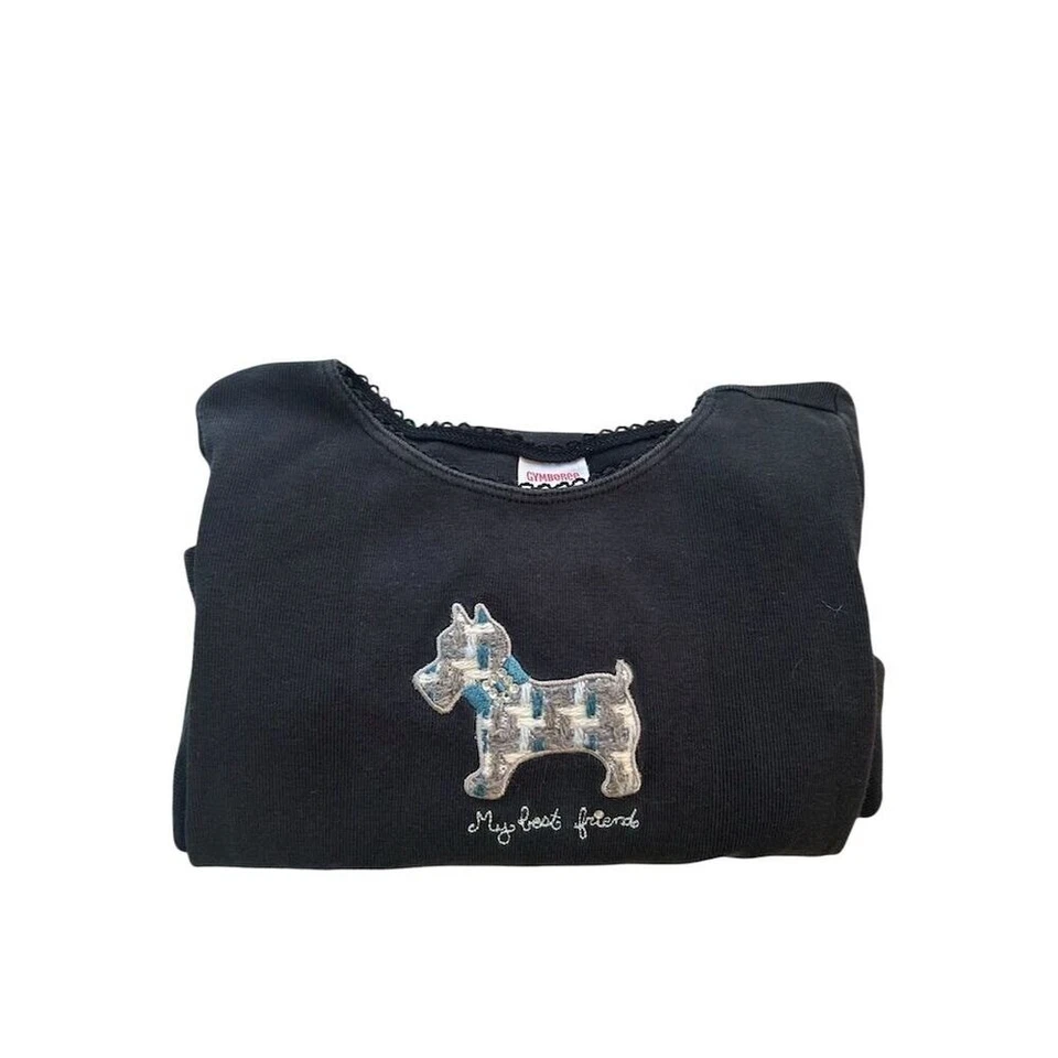 Gymboree Girls Size 5 Black Scottie Dog Twirl Dress Long Sleeve - Image 3 of 4
