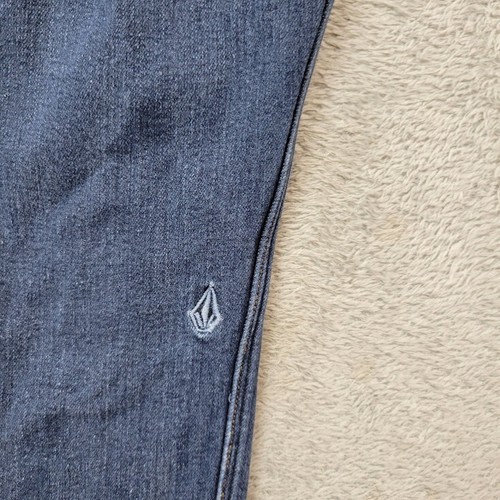 Volcom Solver Modern Straight Jeans Men 38X28 (Fits 34X28) Blue Grunge Skater - Picture 9 of 13