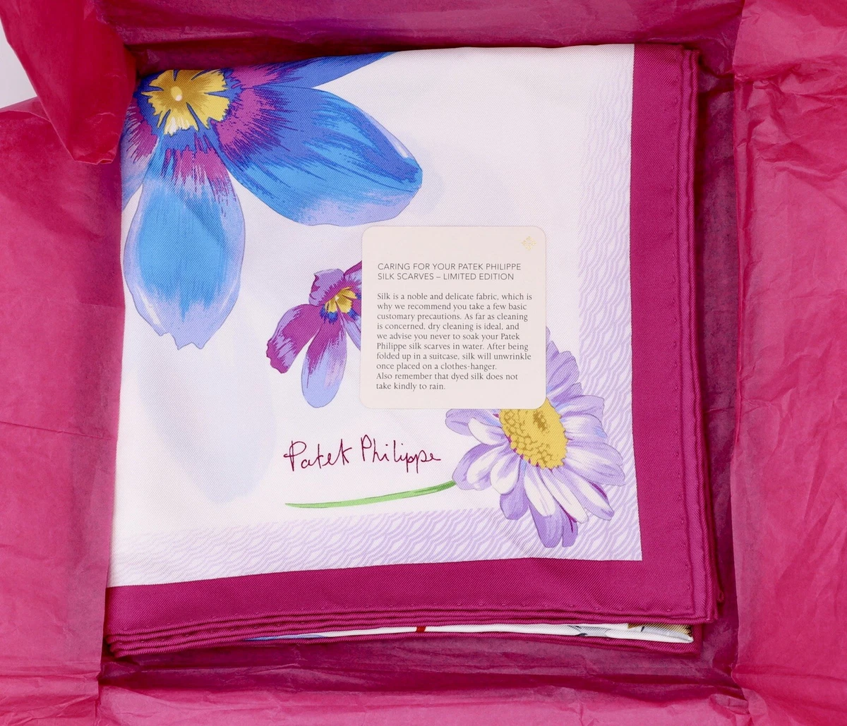 PATEK PHILIPPE SILK SCARF FOULARD PAÑUELO SEDA SCIARPA ORIGINAL BOX NEW 86x86cm