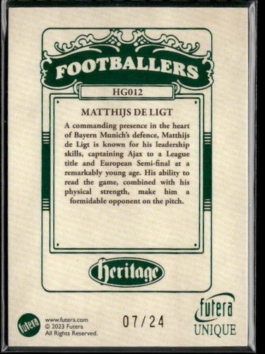 2023-24 Futera Unique World Football #HG072 Harry Kane Heritage Emerald #/24 - Picture 2 of 2