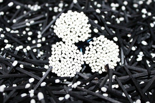 500pcs white tipped party weddings candle jar crafts matches. Black sticks 1.95" - Picture 5 of 12