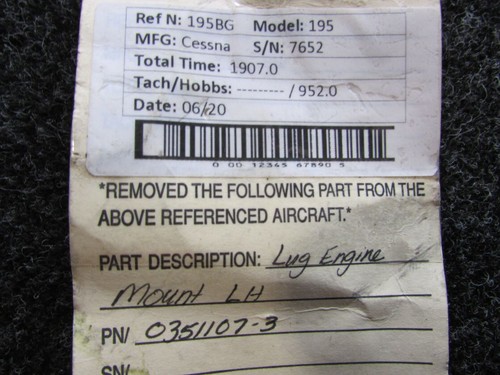 0351107-3 Cessna 195 Lug Engine Mount LH - Picture 12 of 12