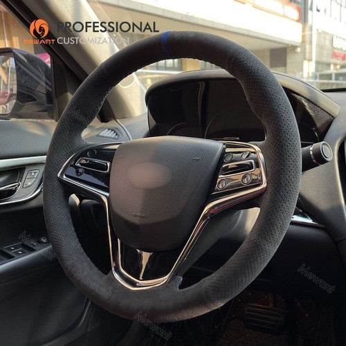 Hand sewn Hand Stitch Alcantara Steering wheel Cover for Cadillac ATS CTS 2014+ - Picture 8 of 10