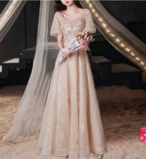 gold Prom Dress / Gown - Size Small 2/4