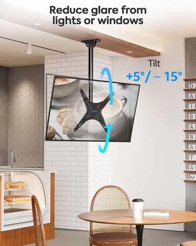 Decken TV Halterung für die meisten 24'' - 65'' Fernseher, hängende TV Deckenhalterung für 32 43 50 - Bild 2 von 9