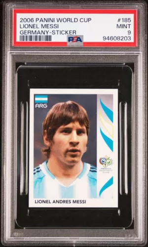 2006 Panini World Cup Germany Stickers Soccer #185 Lionel Messi PSA 9 MINT