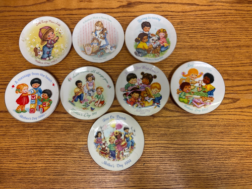7 Vintage 5" Avon Muttertag Sammelteller Konvolut 7 Teller Top Zustand