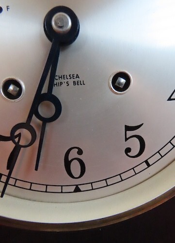 PRESENTATION TIFFANY CHELSEA SHIPS BELL CLOCK 6" W/ STAND, HINGED BEZEL, 1984 - Picture 6 of 22