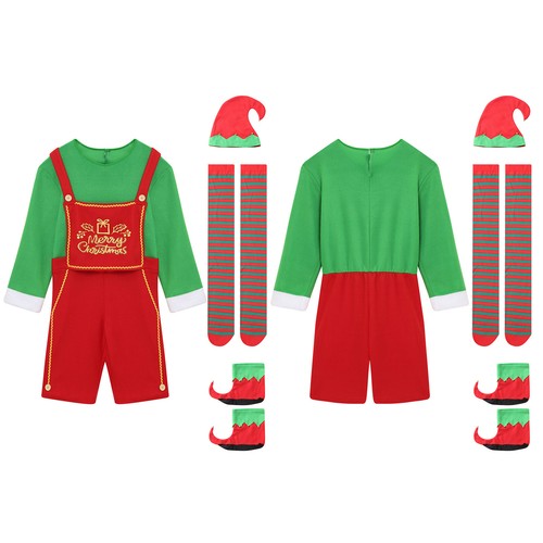 Adults Elf Christmas Costume Deluxe Xmas Santa Helper Outfits Santa Velvet Sets - Picture 11 of 59