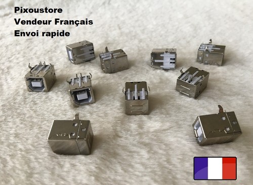 Lot de 5, 10 ou 15 Connecteurs neuf USB "B" femelle 90° a souder neuves 8-18 - Picture 5 of 7