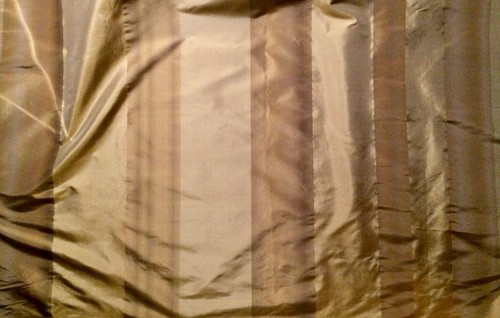 BRUNSCHWIG + FILS Silk Taffeta Vertical Stripe green gold 4+ yards new - Picture 6 of 6