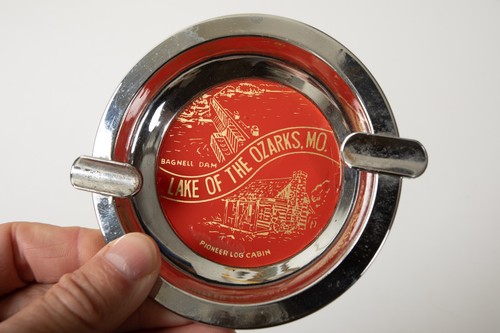 Lake of the Ozarks Aschenbecher (B10B) Chrom Metall mit Glaseinsatz (JSF6) Bagnell Dam - Bild 2 von 6