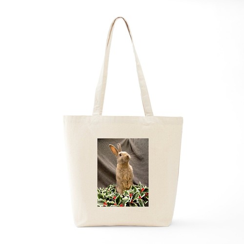 CafePress Christmas Bunny Natural Canvas Tote Bag, Cloth Shopping Bag (22849019) - Picture 6 of 19