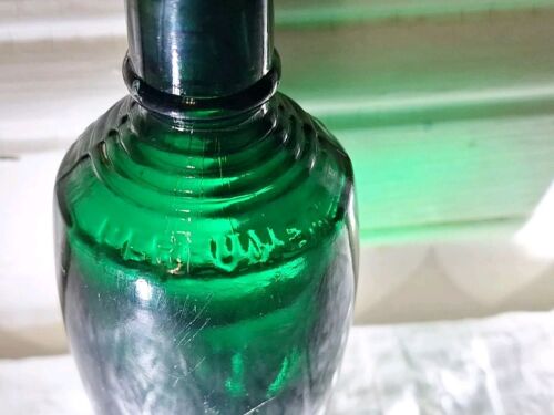 SELTEN ANTIK Deep Emerald GREEN SOLON PALMER PARFÜMFLAKON mit Korken - Bild 9 von 15