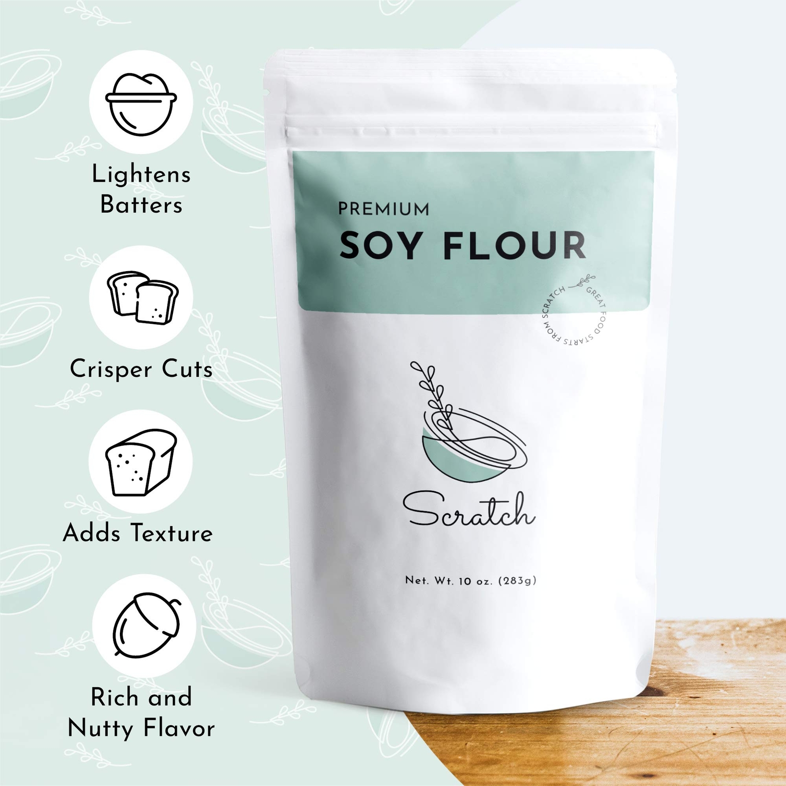 Premium Defatted Soybean Flour Gourmet Baking Ingredients Contains