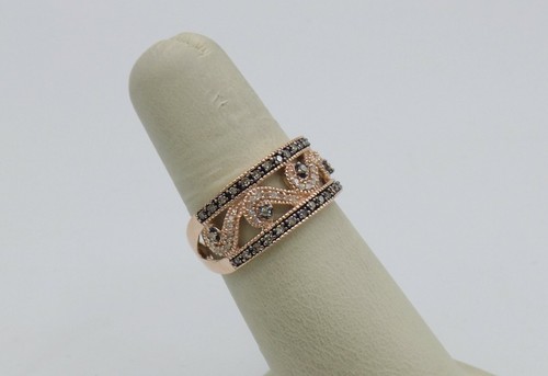 Zales.50CT Women 10KT Rose Gold Champane White Diamond Anniversary Fine Ring - Picture 3 of 10