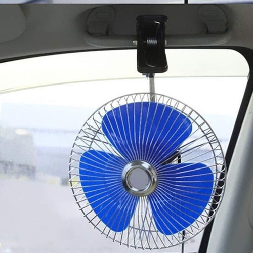 VENTILATORE ARIA FRESCA AUTO CAMION 12V 24V PRESA ACCENDISIGARI CON PINZA 8W 12W - Foto 2 di 8
