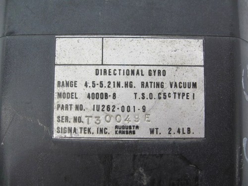 Sigma-Tek 4000B-8 Directional Gyro - Core - PN: IU262-001-9 - Picture 6 of 6